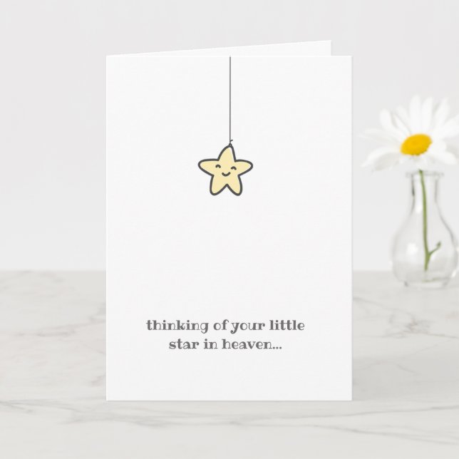 Sweet Little Star in Heaven Loss of Child Sympathy Card (Small Plant)