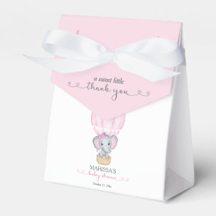 Sweet Little Thank You Pink Elephant Baby Shower Favour Box