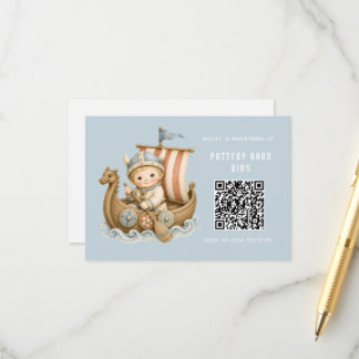 Sweet Little Viking | Baby Shower Gift Registry Enclosure Card