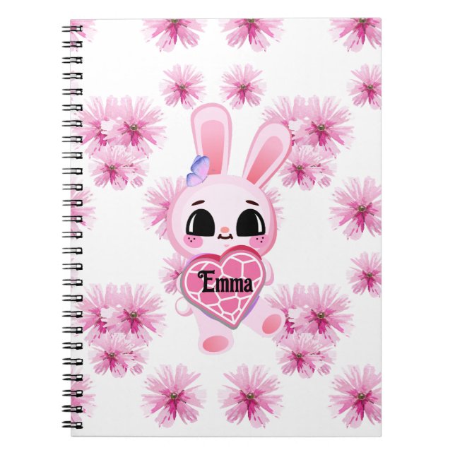 sweet little white rabbit  notebook (Front)