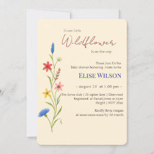 Sweet little wildflower is on the way  invitation