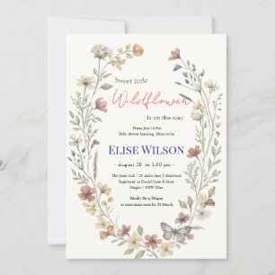 Sweet little wildflower is on the way  invitation