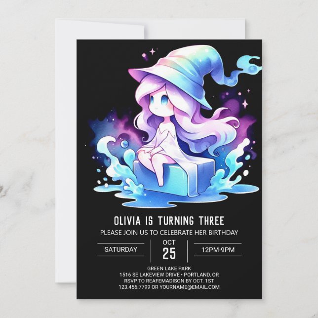 Sweet Little Wizard Birthday Invitation (Front)