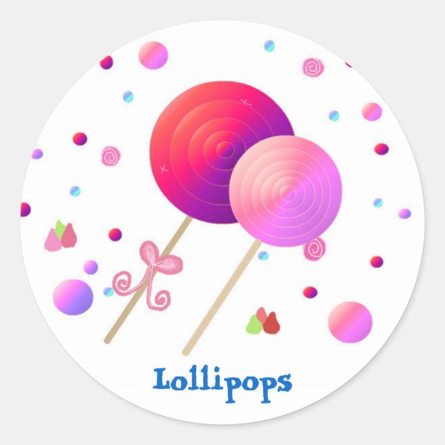 Sweet Lollipops Classic Round Sticker (Front)