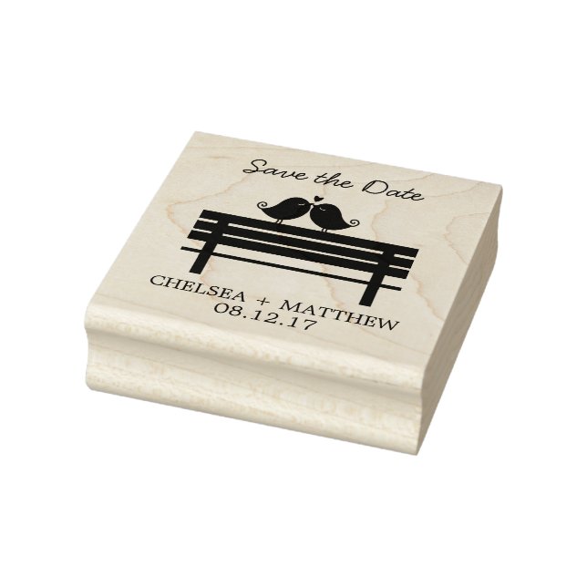 Sweet Love Birds Wedding Rubber Stamp (Stamp)