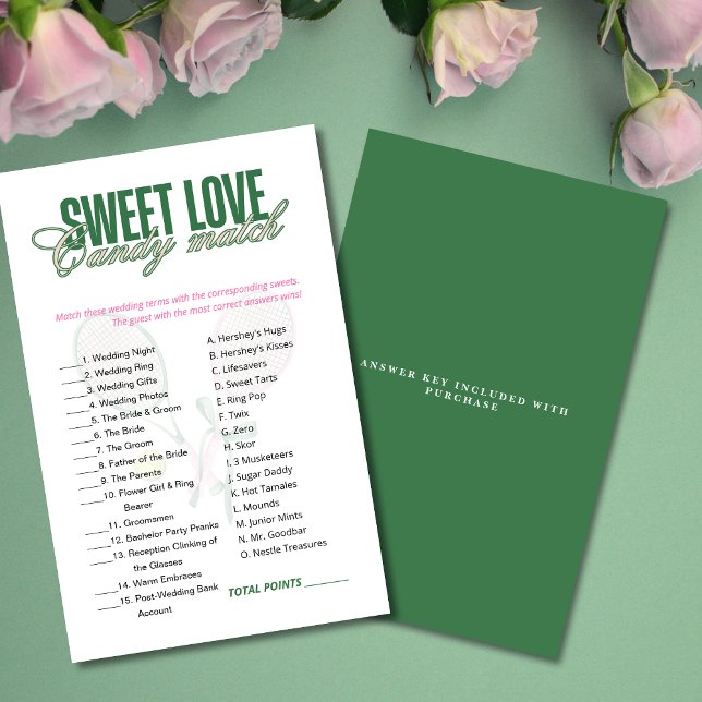 Sweet Love Candy Match Bridal Shower Game  (Creator Uploaded)