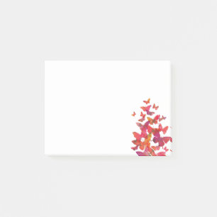 Sweet Love Colourful Butterfly Floral Post-it Notes