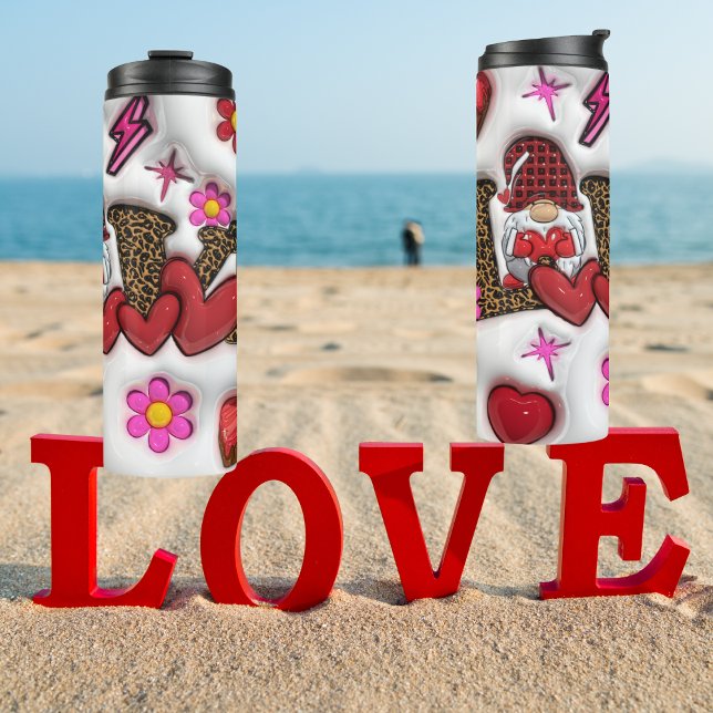 "Sweet Love" Heart & Floral Double-Walled Tumbler ("Sweet Love" Tumbler
 a vibrant medley of hearts and flowers in bold colors)