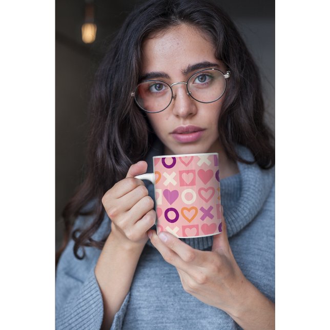 Sweet Love Hearts & Hugs XOXO Modern Abstract Coffee Mug (Creator Uploaded)