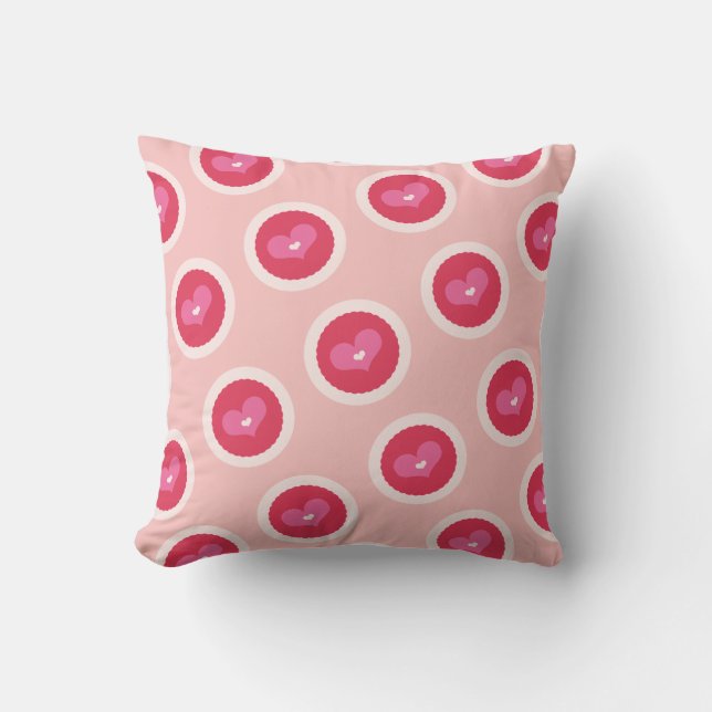 Sweet Love Hearts Stripes Valentine's Day Cushion (Front)