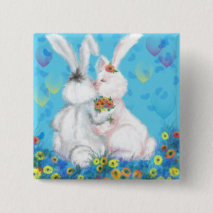 Sweet Love - Kiss - Hug 15 Cm Square Badge