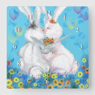 Sweet Love - Kiss Square Wall Clock