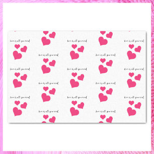 Sweet Love Pink Hearts Tissue Paper