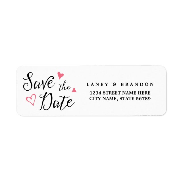 Sweet Love Save the Date Return Address Labels (Front)