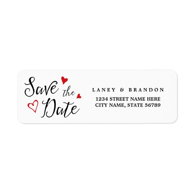 Sweet Love Save the Date Return Address | Red Label (Front)