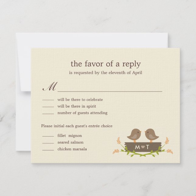 Sweet Love Wedding RSVP Card (Front)
