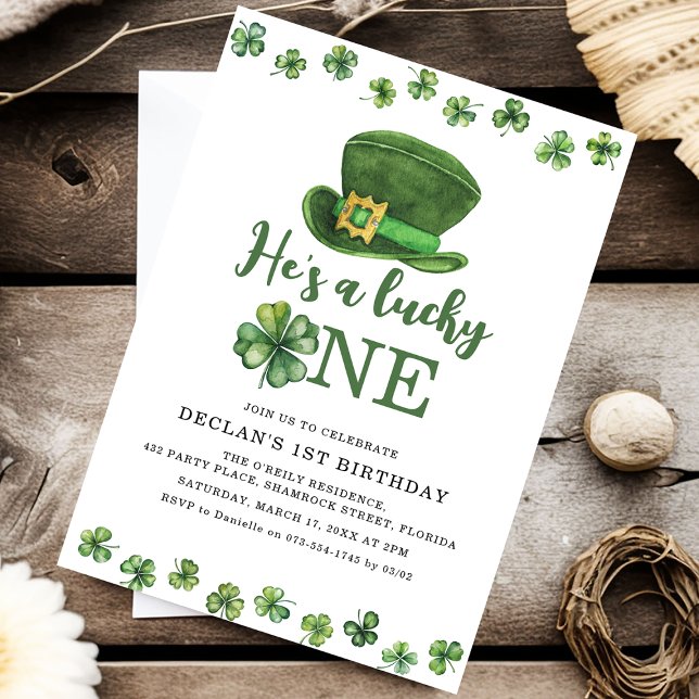 Sweet Lucky One Birthday Party Invitation (Creator Uploaded)