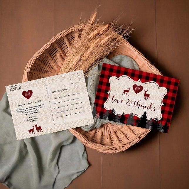 Sweet Lumberjack Baby Shower Thank you Postcard (Creator Uploaded)