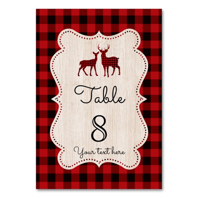 Sweet Lumberjack Little Hunter Baby Shower Table Number (Front)