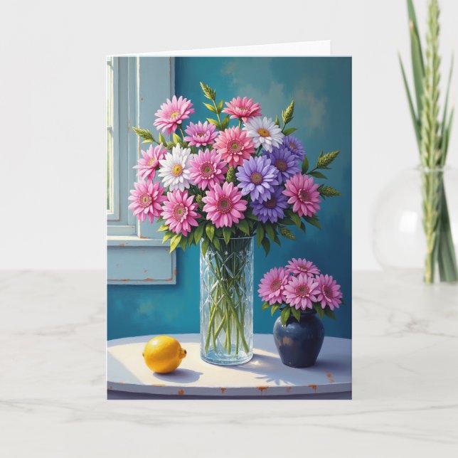 Sweet Luminous Flowers Card (Front)