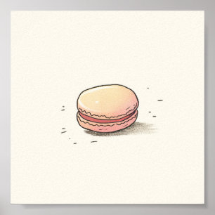 Sweet Macaron Illustration - Cute French Dessert A Poster