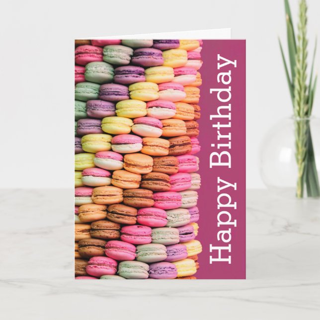 Sweet Macarons Happy Birthday Card (Front)