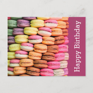 Sweet Macarons Happy Birthday Postcard