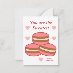Sweet Macarons Kids Classroom Valentine Note Card