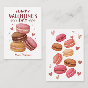 Sweet Macarons Kids Classroom Valentine Note Card