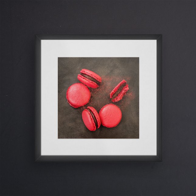Sweet Macarons kitchen poster | Macarons Red Pink (Creator Uploaded)
