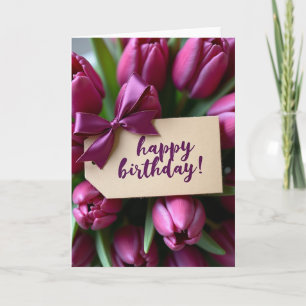 Sweet Magenta Floral Birthday Card