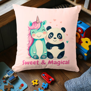 Sweet & Magical Unicorn & Panda Kids Room Decor Cushion