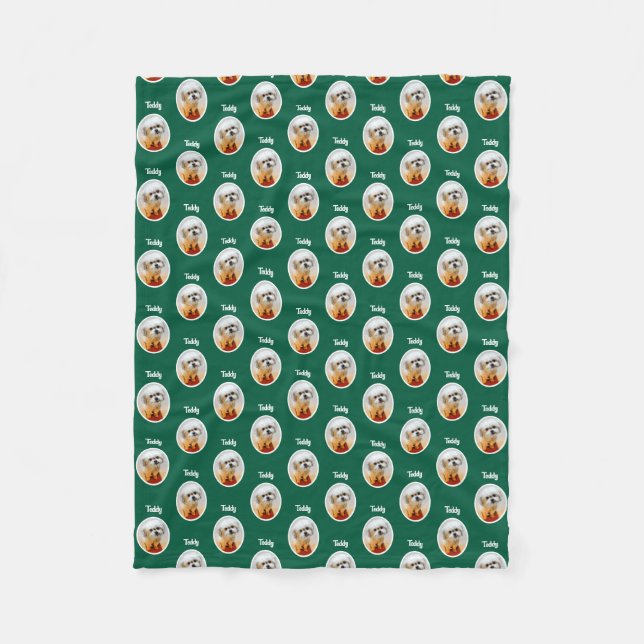 Sweet Malshi Green Small Fleece Blanket (Front)