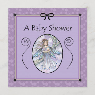 Sweet Mama and Baby Fairy Baby Shower Invitations
