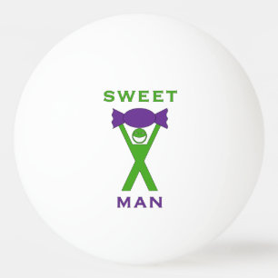 Sweet Man Funny Green Man with Purple Sweet Art Ping Pong Ball