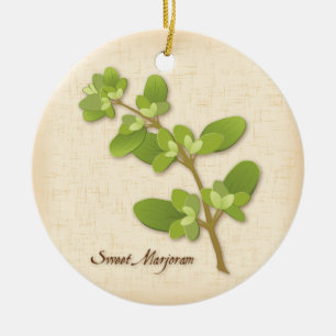 Sweet Marjoram Herb Ceramic Ornament