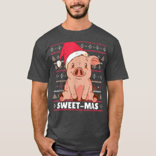 Sweet Mas With A Pig Or Pork Or Swine For Xmas 539 T-Shirt