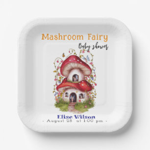 Sweet mashroom fairy is on the way paper plate