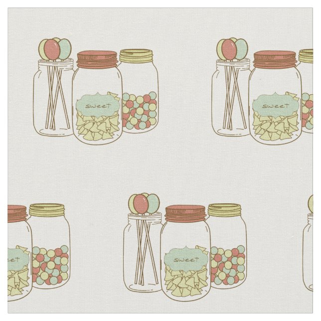 Sweet mason jar and candy fabric (Close Up)