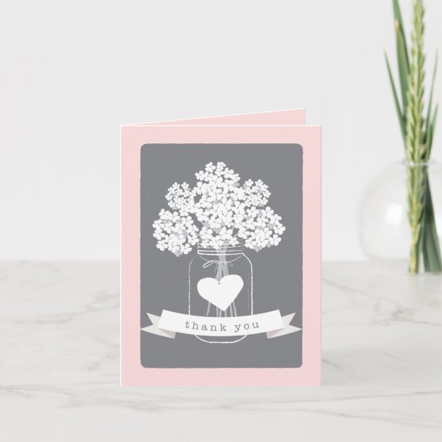 Sweet Mason Jar Thank You Note Card (Front)