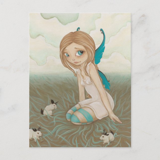 Sweet Meadows- Fairy jackalope postcard (Front)
