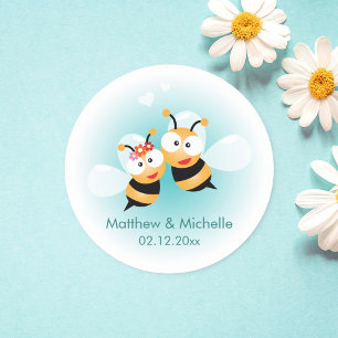 Sweet Meant To Bee Cute Wedding Favour Classic Round Sticker