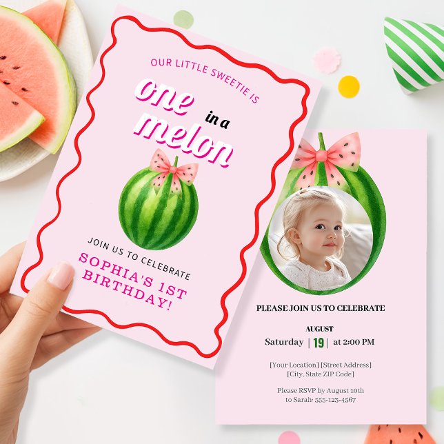 Sweet Melon First Birthday Party Invitation (Creator Uploaded)