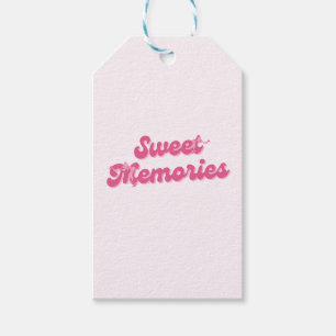 Sweet Memories Pink & Blush White Bridal Shower Gift Tags