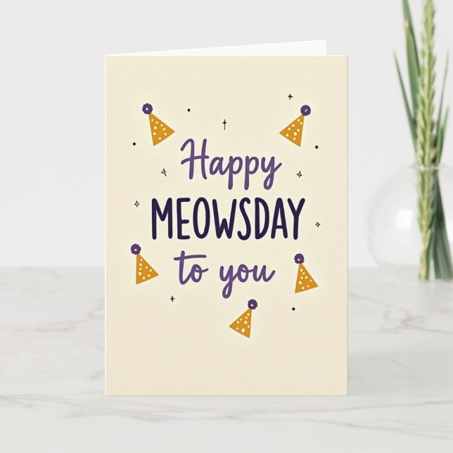 Sweet Meowsday Celebration Card (Front)