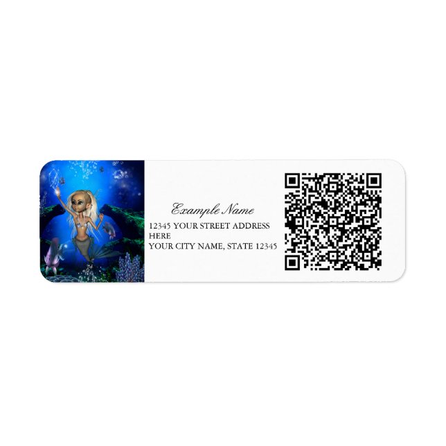Sweet mermaid return address label (Front)