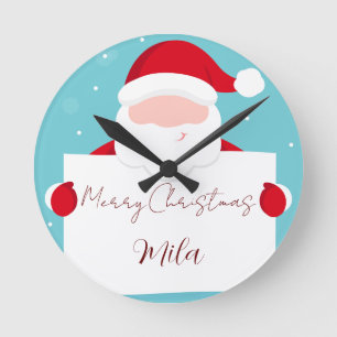 Sweet Merry Christmas     Round Clock