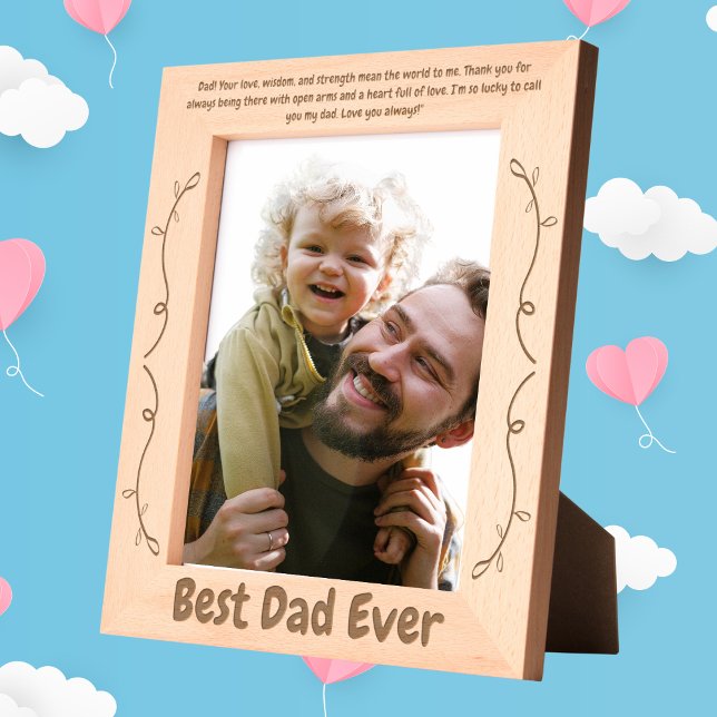Sweet Message Best Dad Ever Fathers Day Gift Etched Frames (Creator Uploaded)