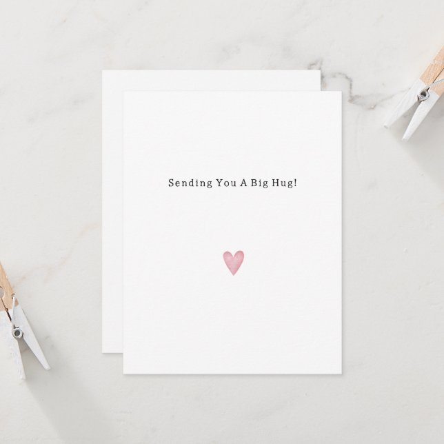 Sweet Message Big Hug Support Quote Card (Front/Back In Situ)