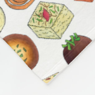 Sweet Mithais Indian Candy Sweets Foodie Print Fleece Blanket
